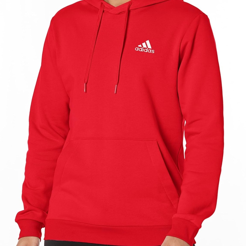 Adidas Men's Bold Red Pullover Hoodie